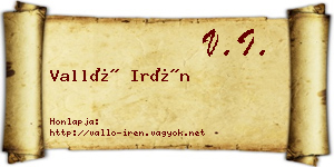 Valló Irén névjegykártya