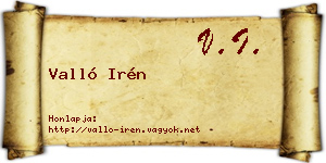Valló Irén névjegykártya